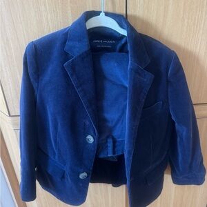 Janie and Jack Navy Velvet Jacket with pants! Pants size 3!! Top size 4!!! Set!